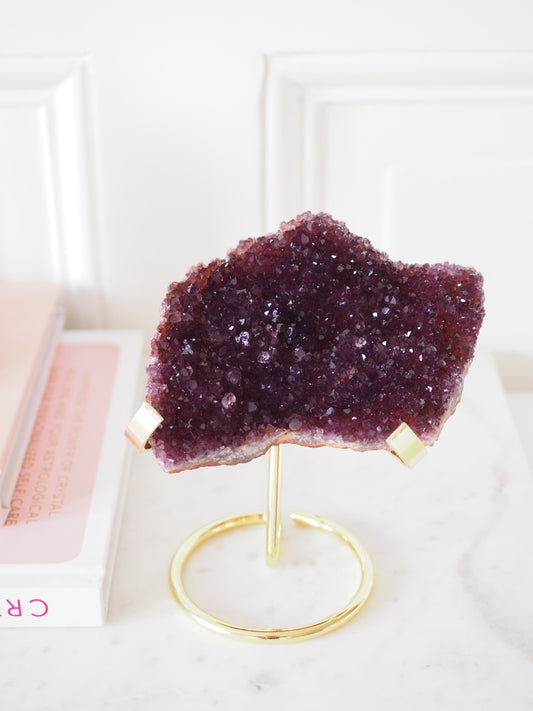 Kristall Mineralien Halter SIZE L . Hochwertiger Metall Mineral Stand in GOLD