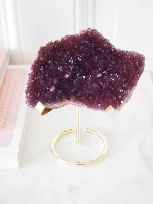 Kristall Mineralien Halter. Display SIZE M . Hochwertiger Metall Mineral Stand in GOLD