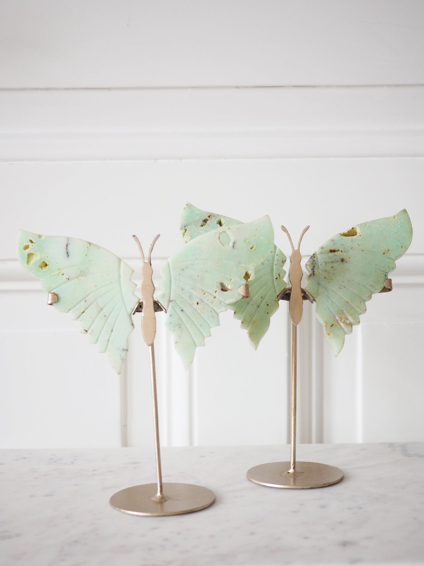 S Chrysopras Schmetterling auf Ständer ca. xxcm - aus Indonesien Handcarved