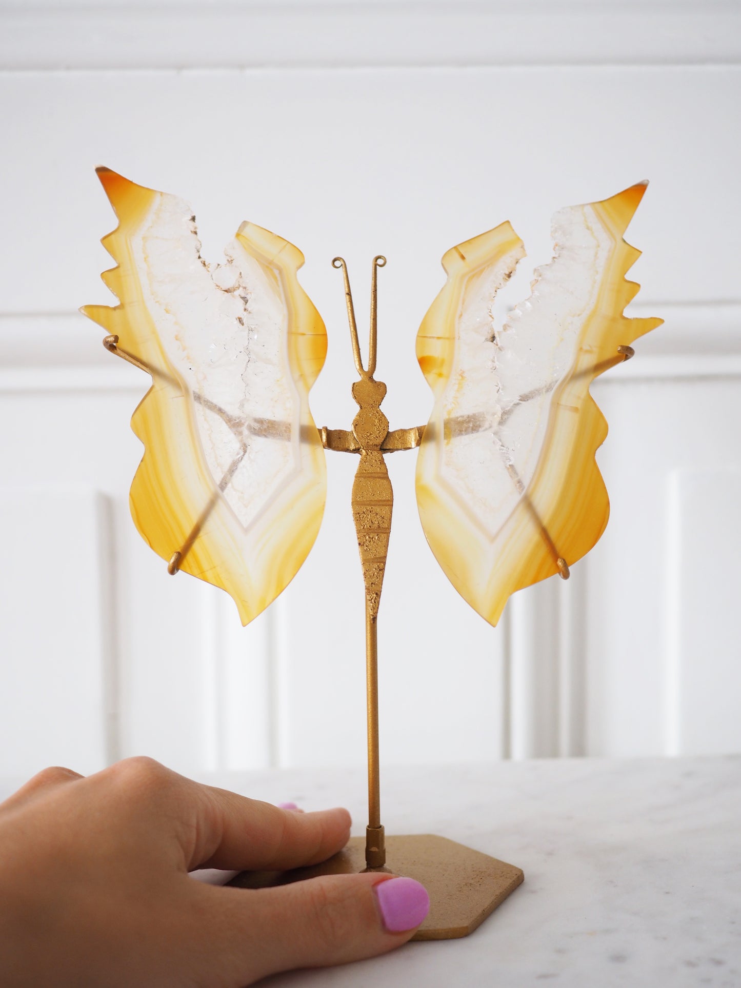 Iris Achat Slice Schmetterling ca. xx cm - aus Indonesien HIGH QUALITY RARE UNHAPPY