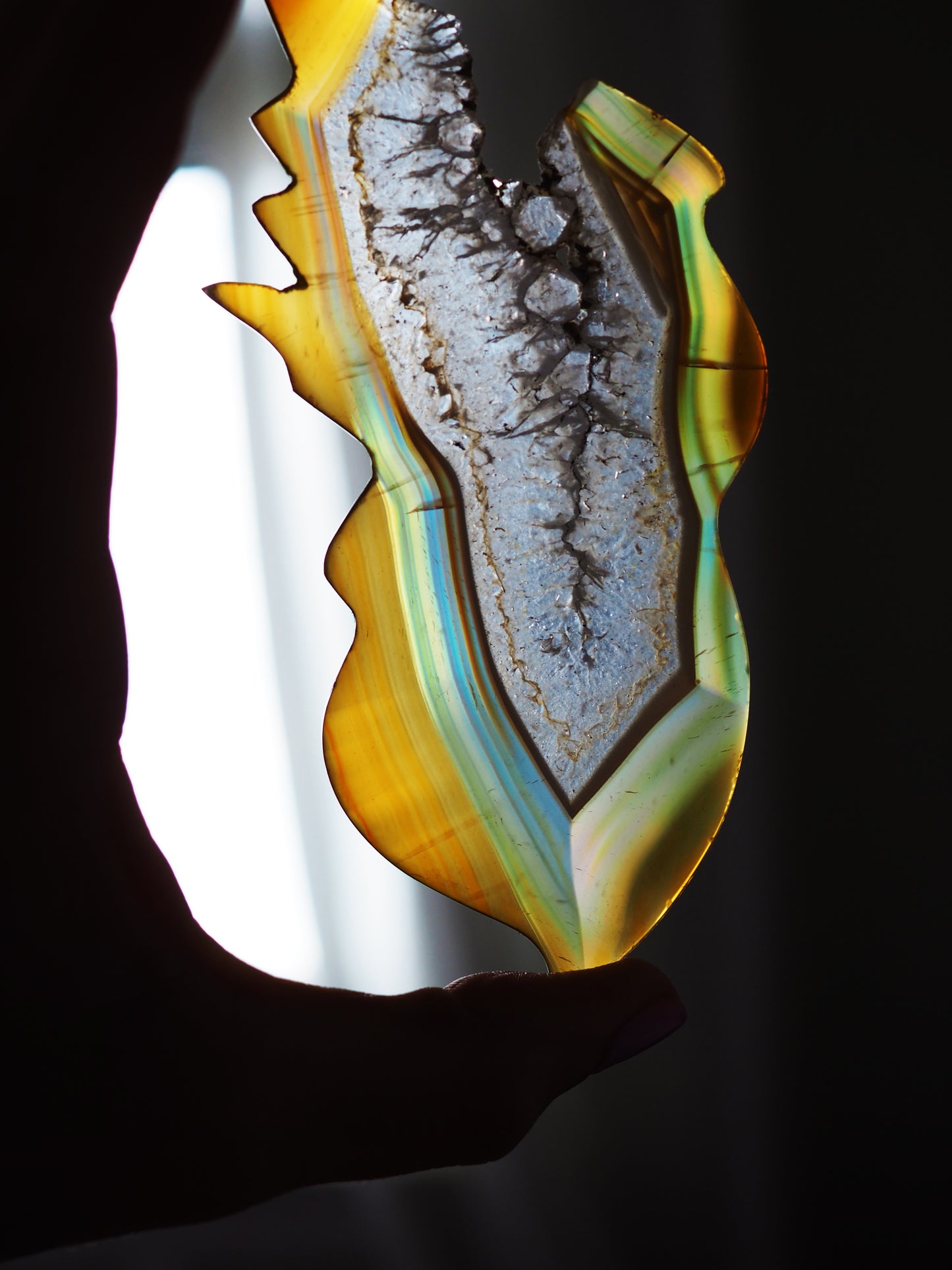 Iris Achat Slice Schmetterling ca. xx cm - aus Indonesien HIGH QUALITY RARE UNHAPPY
