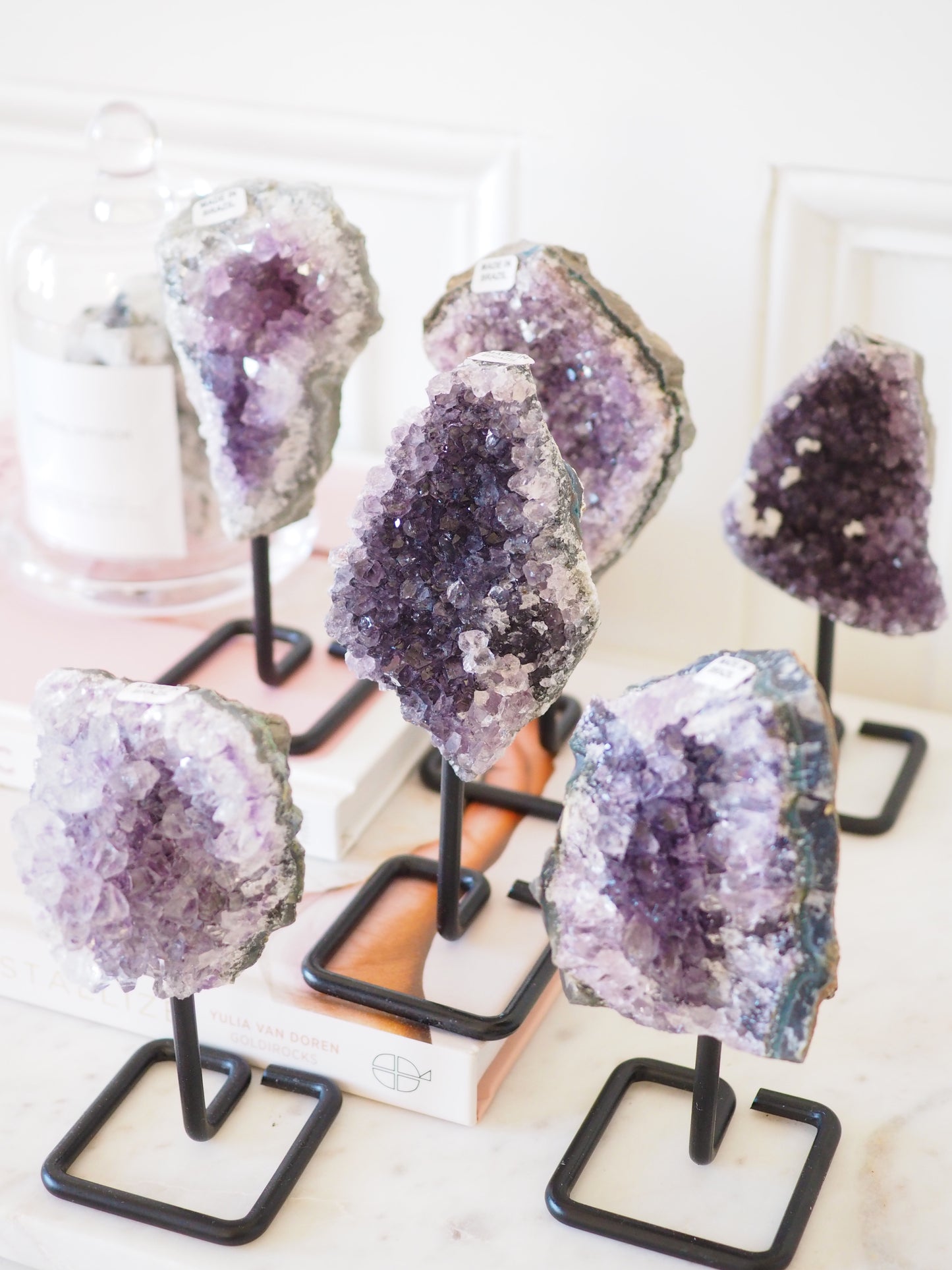M Amethyst Cluster auf Ständer . Halter ca. 13 cm - aus Brasilien