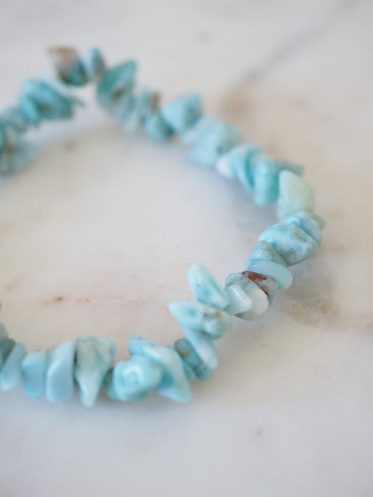 Larimar Chips Armband . Larimar Chips Bracelet - AA Quality