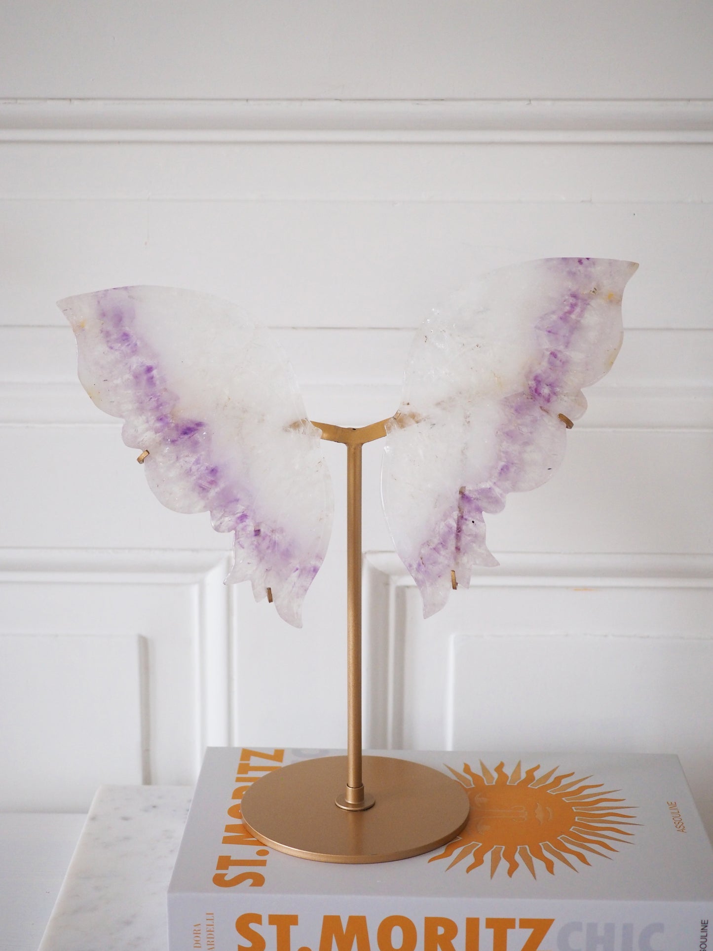 XXL Amethyst Schmetterling Flügel auf Halter ca. 29cm - aus Brasilien
