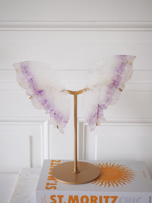 XXL Amethyst Schmetterling Flügel auf Halter ca. 29cm - aus Brasilien