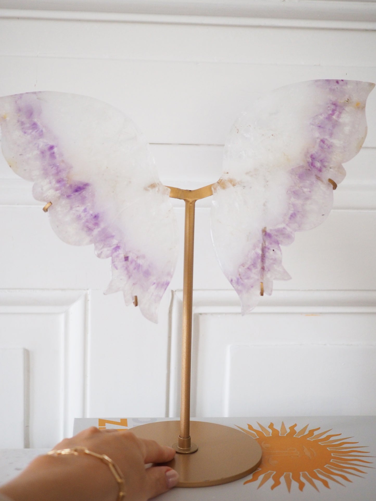 XXL Amethyst Schmetterling Flügel auf Halter ca. 29cm - aus Brasilien