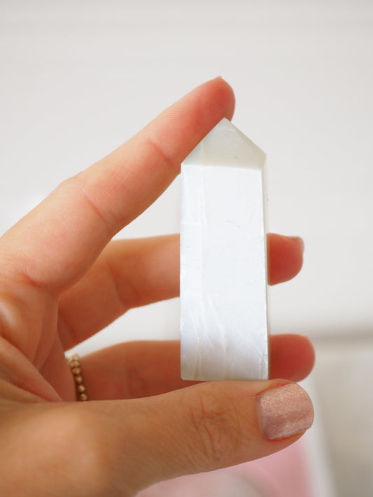 Salbei Mondstein Spitze . Sage Moonstone ca. - aus India RARE