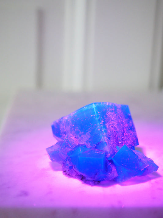 Fluorit - aus Purple Rain Pocket. Lady Annabella Mine. Eastagte. Weardale Co. Durham. England