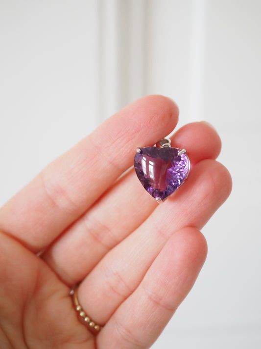 LILA PINKES Fluorit Herz - Sterlingsilber Rhodiniert - aus China