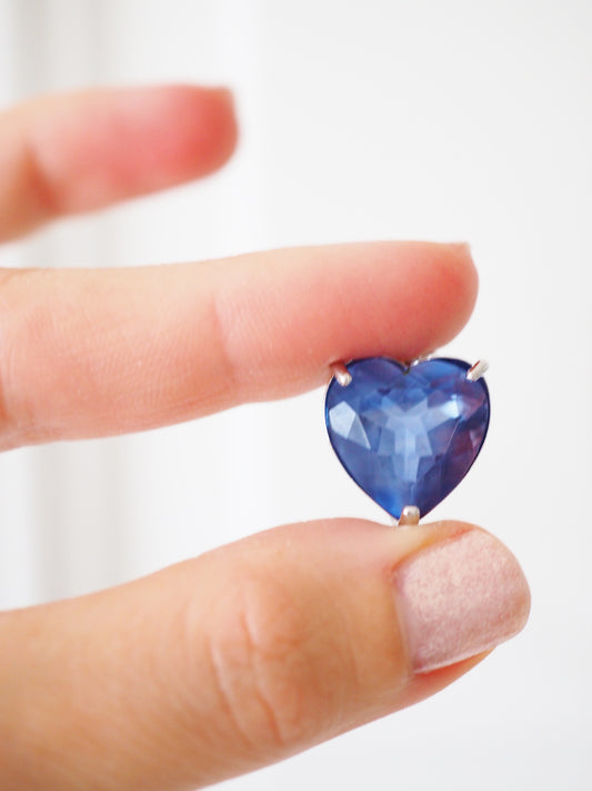 Blaues Fluorit Herz - Sterlingsilber Rhodiniert - aus China