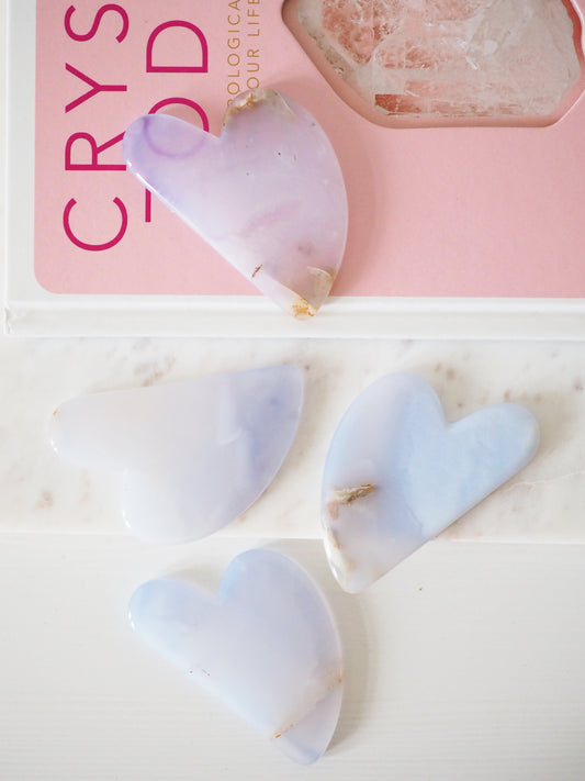 BLAUER CHALCEDON Gua Sha . Massage Tool für das Gesicht Skincare Facial - aus Türkei HIGH QUALITY