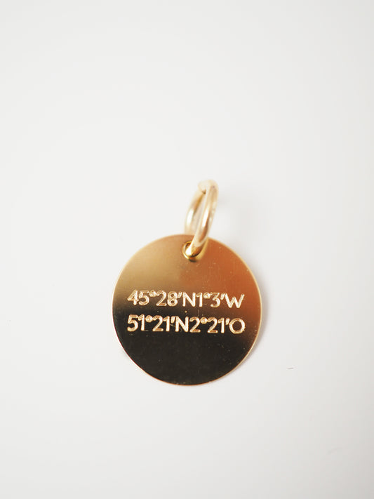 333 Gold Anhänger mir Gravur . Gravurplatte Basic 14mm