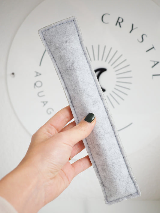 Glas Kristall Vitalstab für Edelsteinwasser. SPACE CLEARING MIX - Schungit & Bergkristall mit Blume des Lebens 20cm