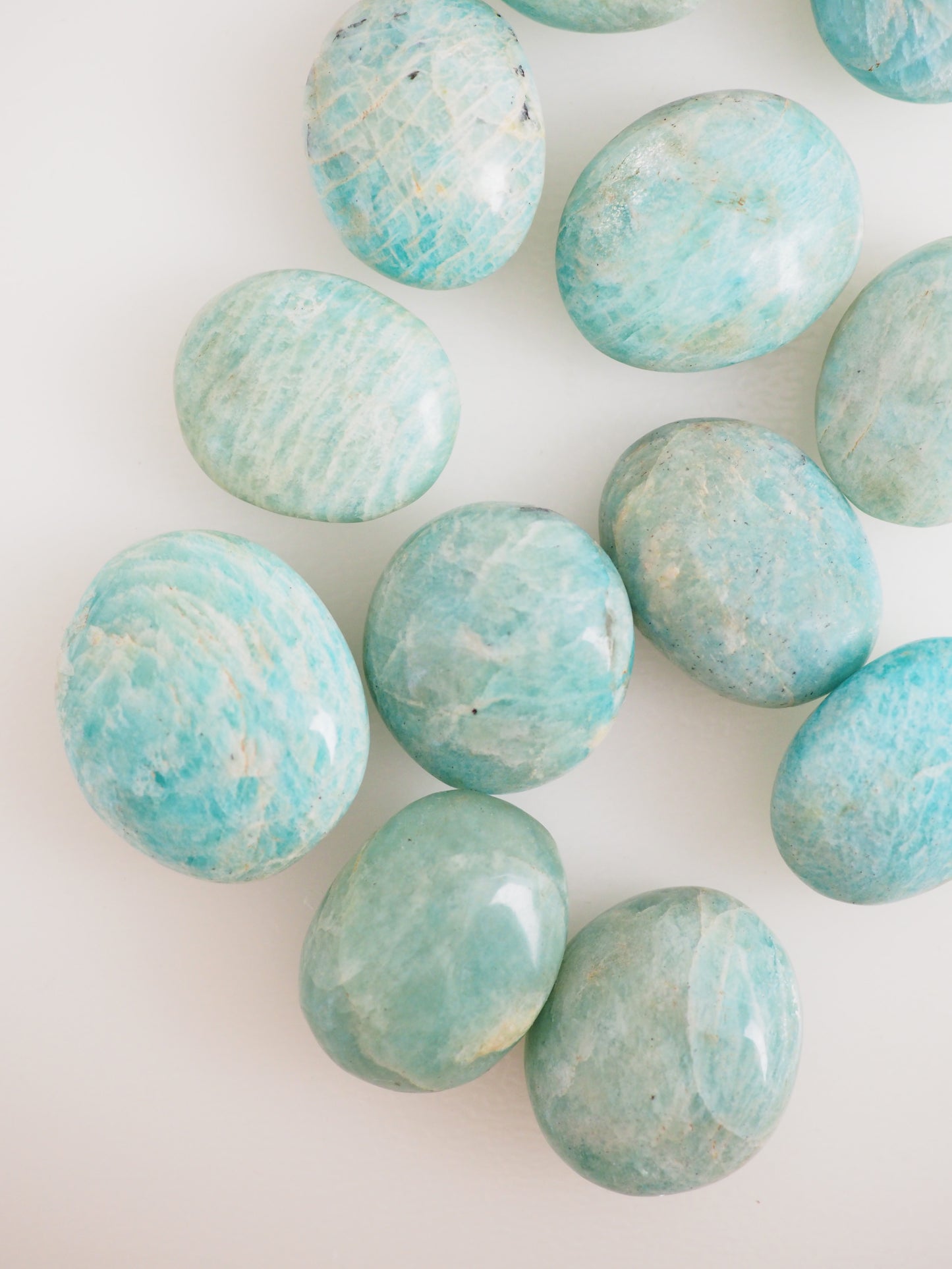 Amazonit Trommel Stein . Amazonite Tumble ca. 2.5cm Trommel Stein - aus Madagascar Flashy