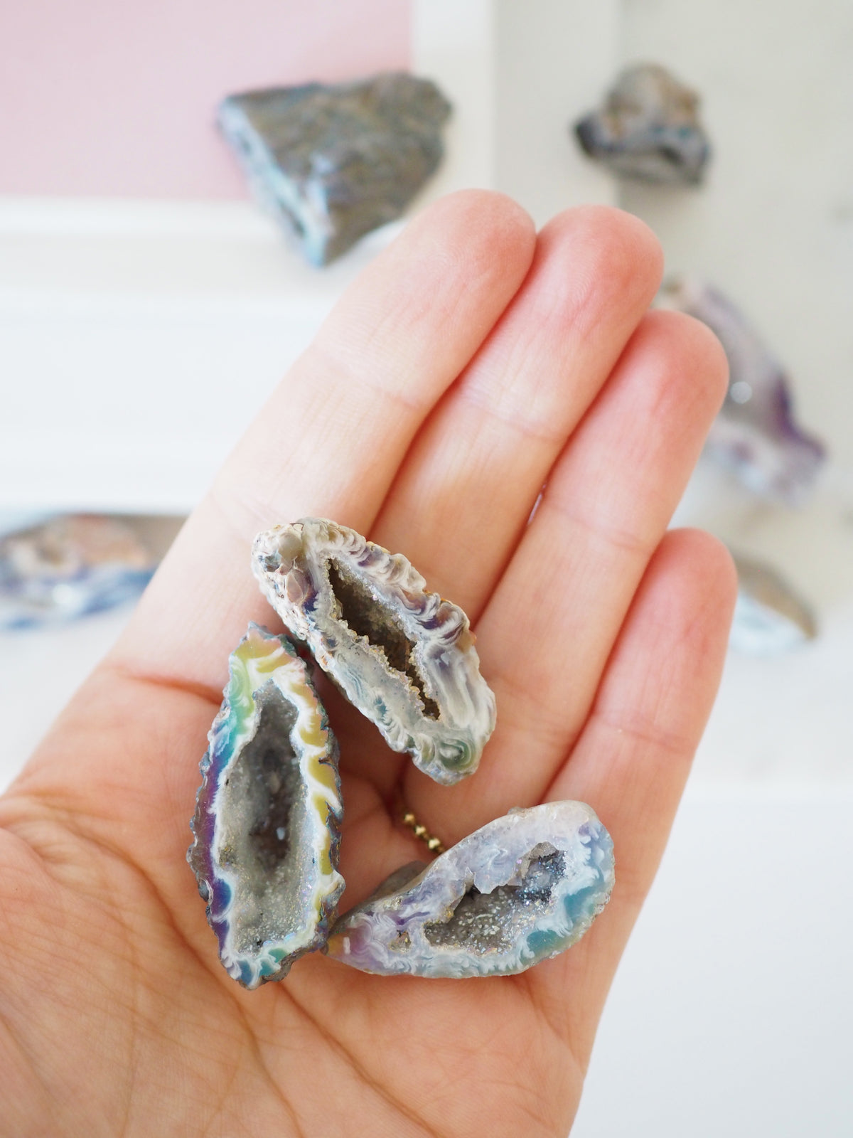 ANGELAURA Mini Druzy Achat Geode anpoliert ca. 2-3 cm - aus Brasilien HIGH QUALITY