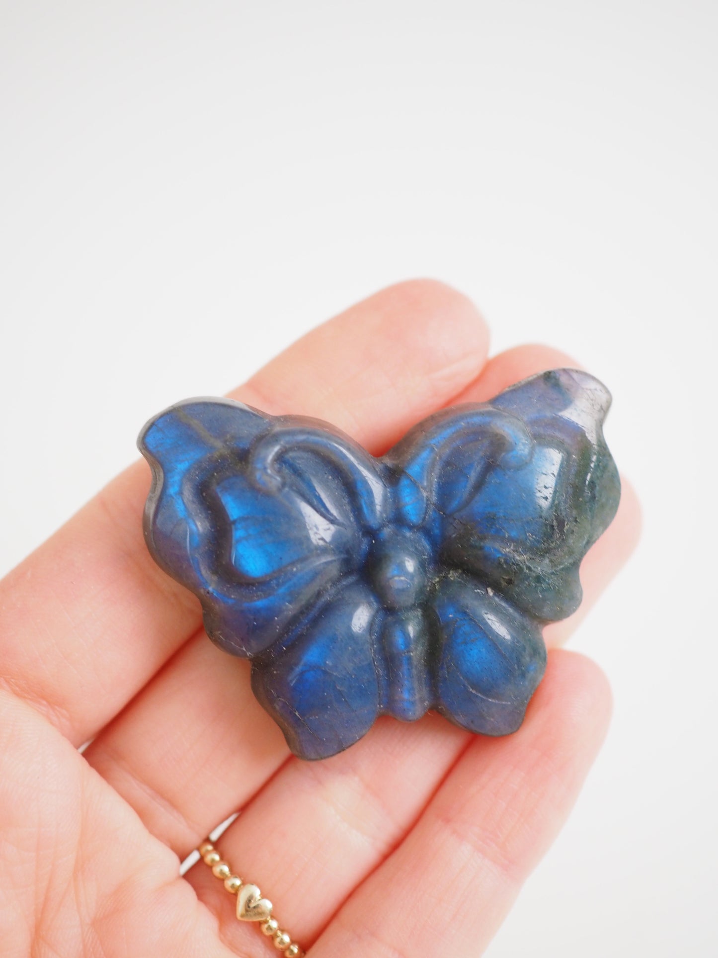 Blauer Labradorit Schmetterling - aus Madagascar Handcarved High Quality