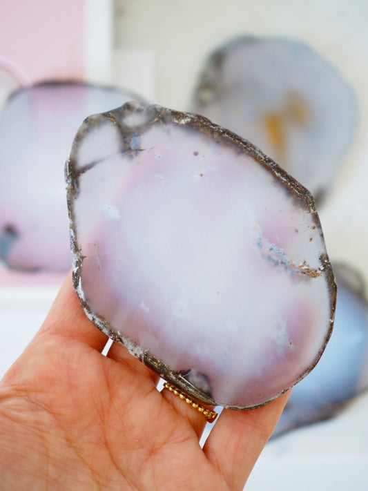 Blauer Chalcedon Slab . Tablett . Plate . Untersetzer ca. xxcm - aus Türkei High Quality