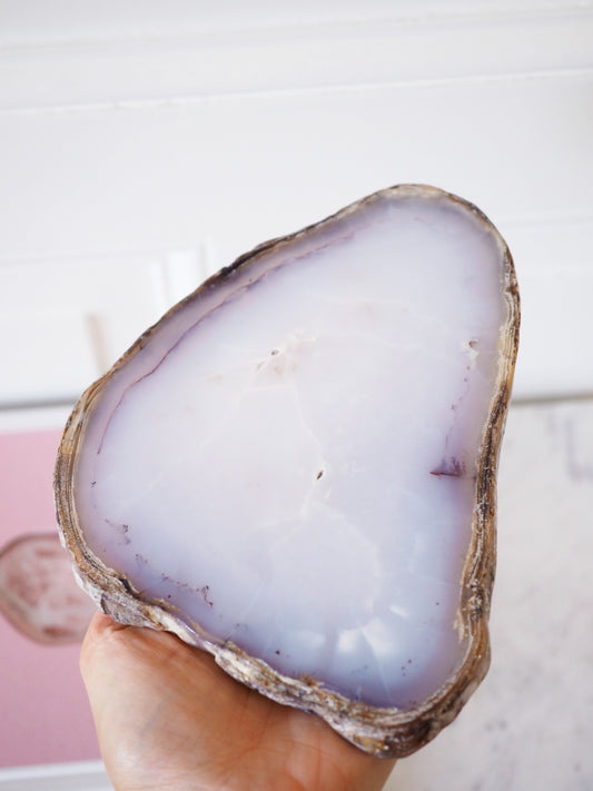 Blauer Chalcedon XL Slab . Tablett . Plate . Untersetzer ca. xxcm- aus Türkei High Quality