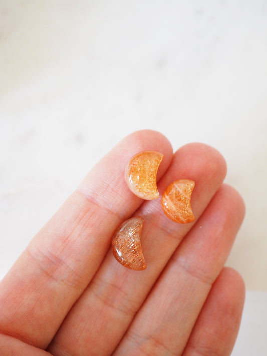 Sonnenstein Mini Mond ca 1.4 cm Carving - aus Indien HIGH QUALITY