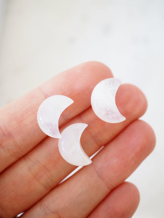 Flashy Weisser Mondstein Mini Mond ca 1.4 cm Carving - aus Indien HIGH QUALITY
