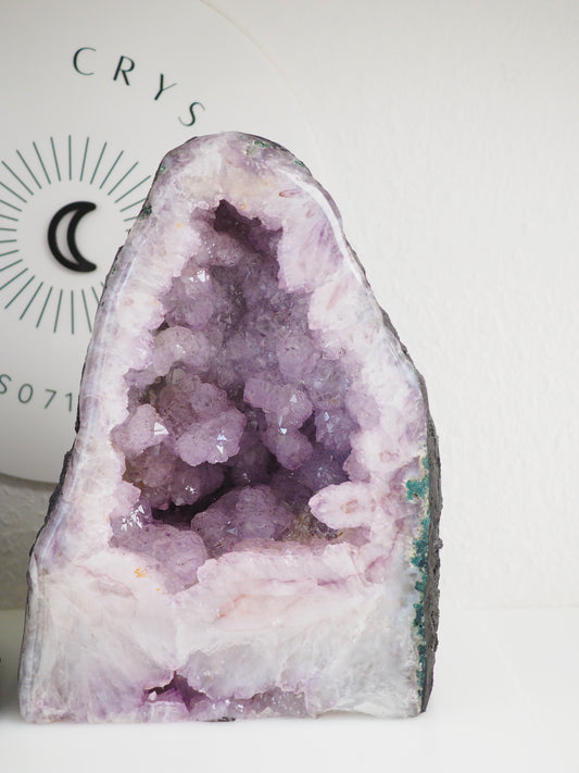 Flieder Violette Amethyst Geoden PAAR mit Kathedralen Kristallen & Amethyst Blumen ca. xx cm 14 Kg . PARADISE COLLECTION - aus Brasilien HIGH QUALITY