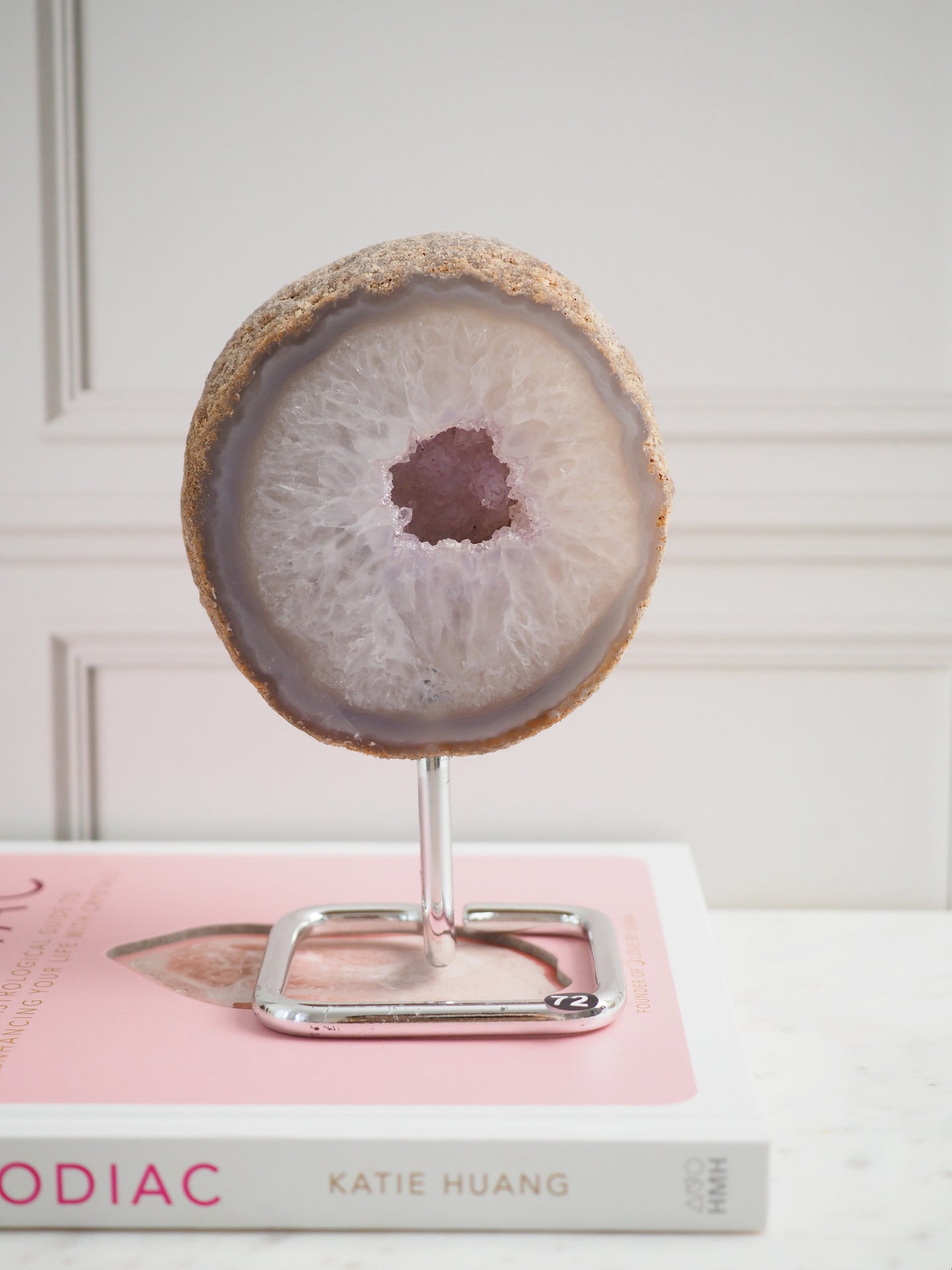 Druzy Lila Achat Geode auf Ständer 72. Halter ca 11-15 cm - aus Brasilien HIGH QUALITY Handpoliert