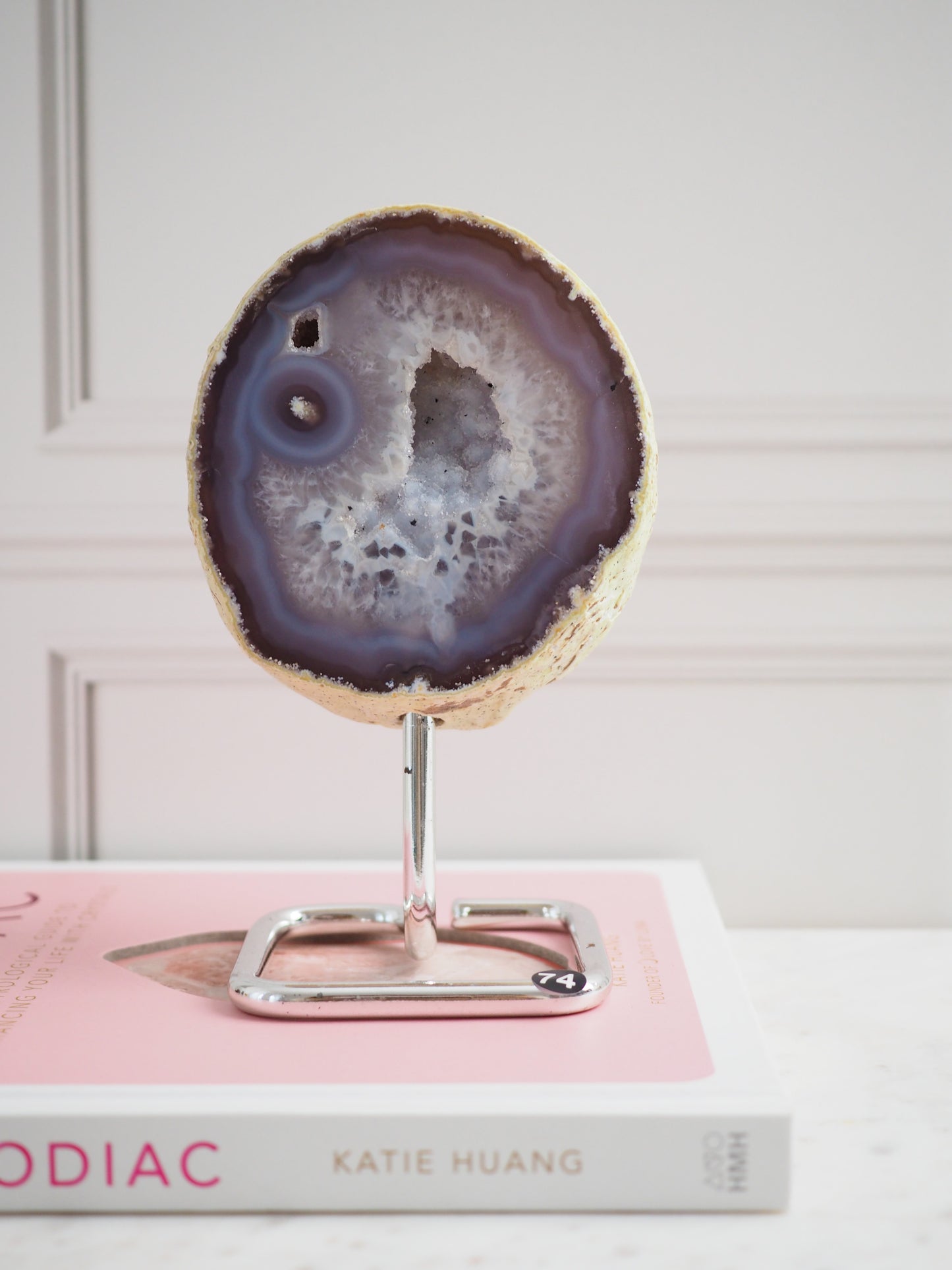 Druzy Achat Geode auf Ständer 74. Halter ca 11-15 cm - aus Brasilien HIGH QUALITY Handpoliert