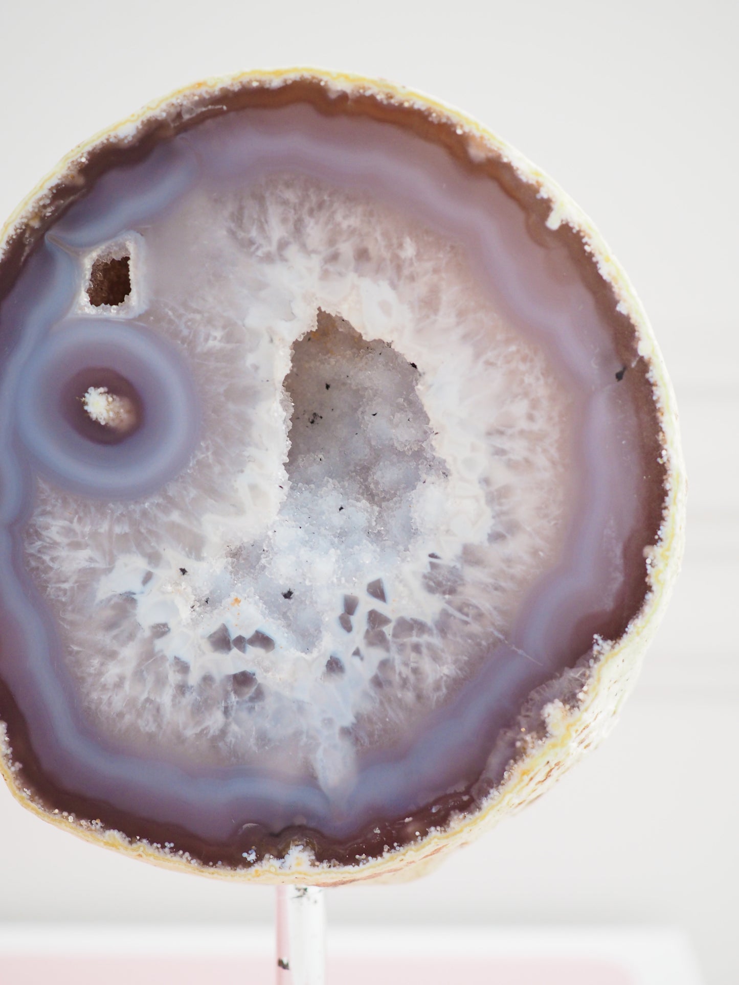 Druzy Achat Geode auf Ständer 74. Halter ca 11-15 cm - aus Brasilien HIGH QUALITY Handpoliert