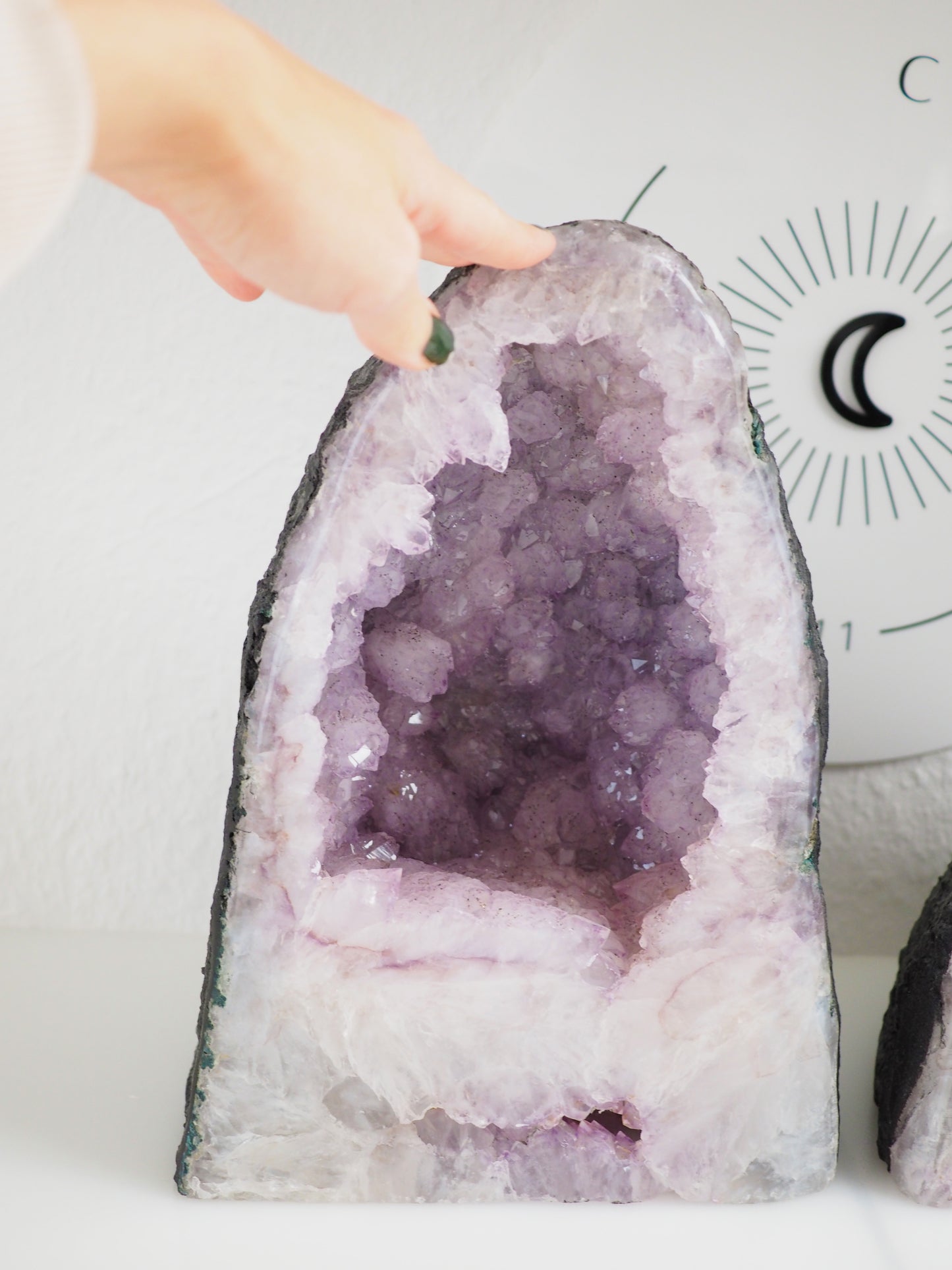 Flieder Violette Amethyst Geoden PAAR mit Kathedralen Kristallen & Amethyst Blumen ca. xx cm 14 Kg . PARADISE COLLECTION - aus Brasilien HIGH QUALITY