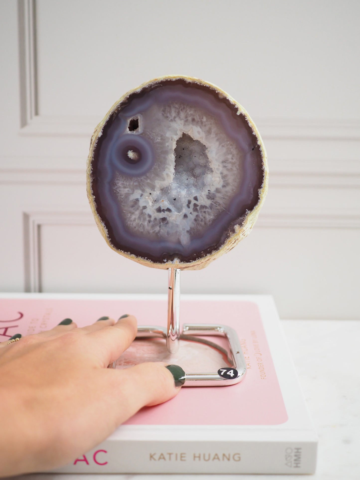 Druzy Achat Geode auf Ständer 74. Halter ca 11-15 cm - aus Brasilien HIGH QUALITY Handpoliert