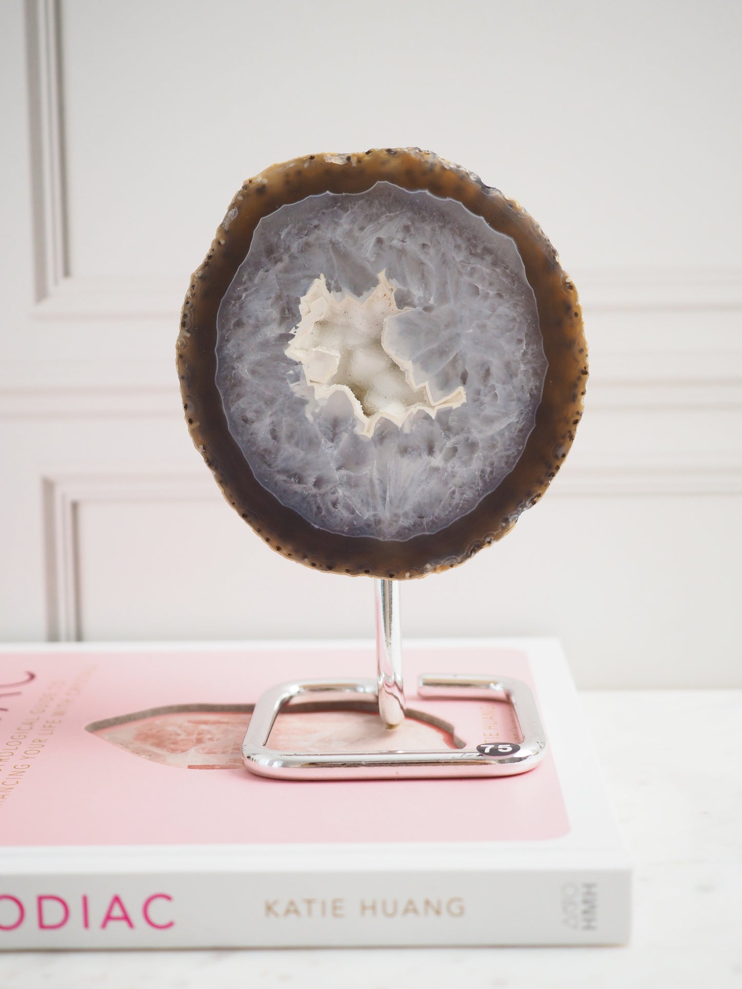 Druzy Achat Geode auf Ständer 75. Halter ca 11-15 cm - aus Brasilien HIGH QUALITY Handpoliert