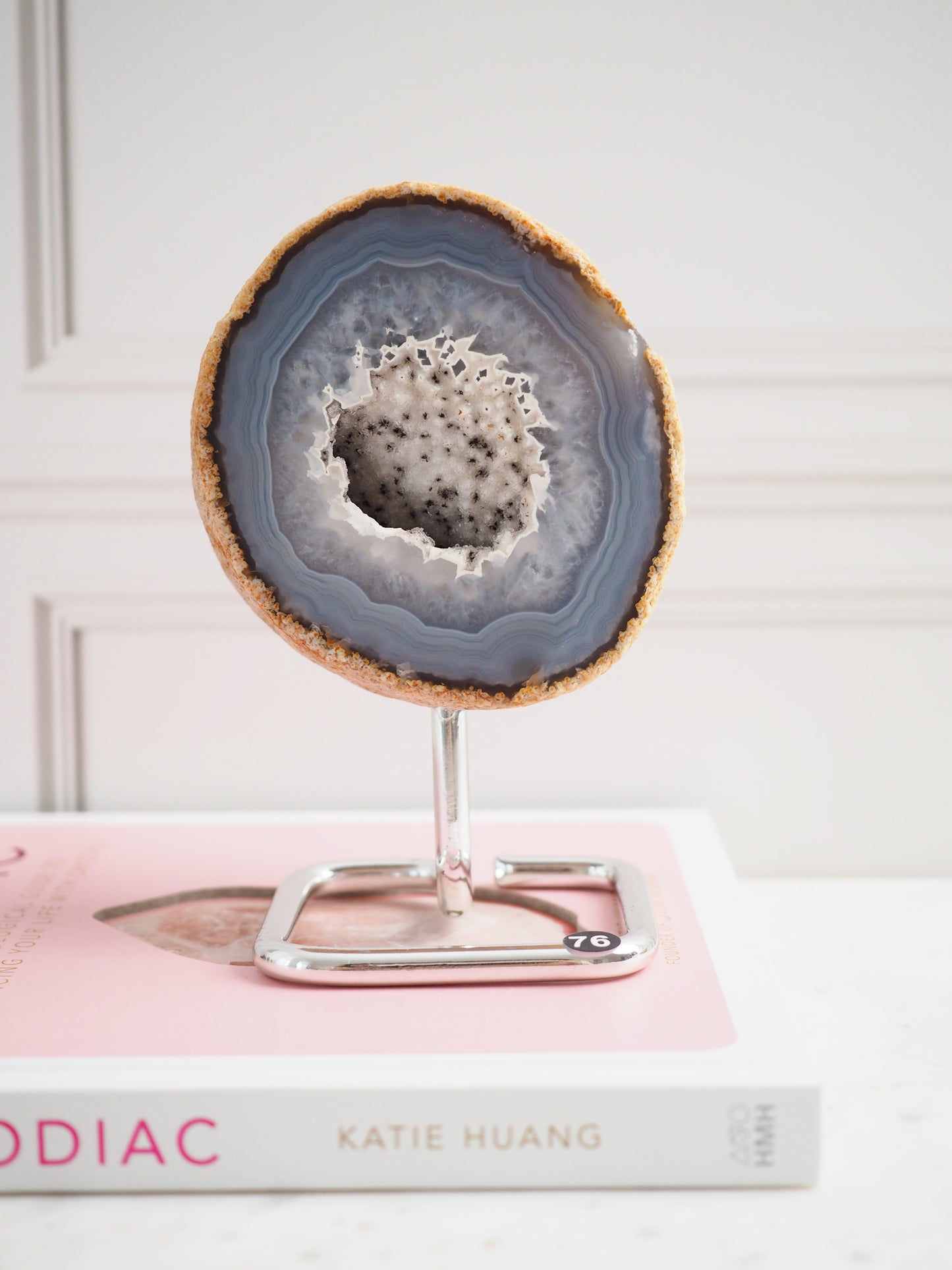 Druzy Achat Geode auf Ständer 76. Halter ca 11-15 cm - aus Brasilien HIGH QUALITY Handpoliert