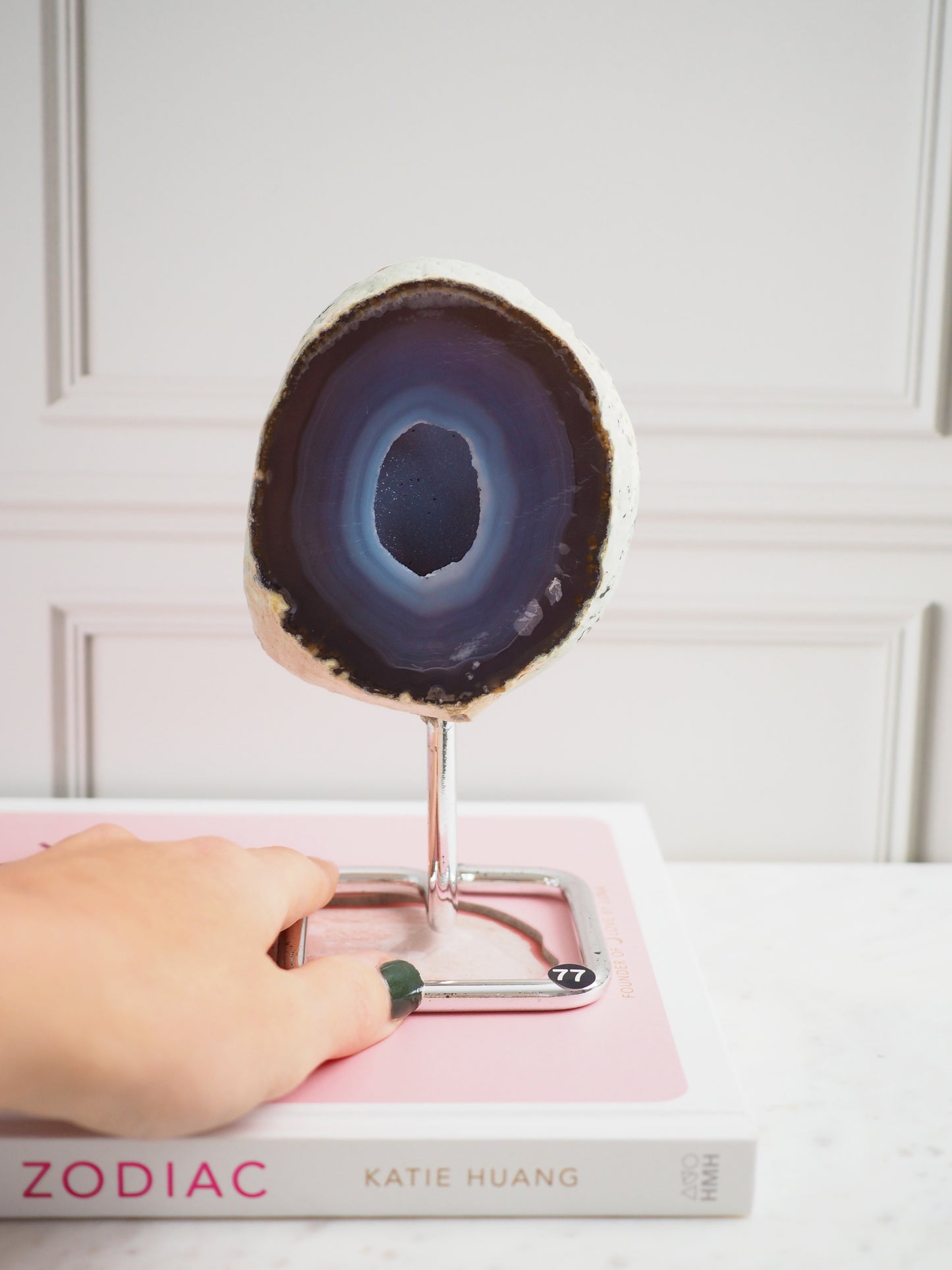 Druzy Achat Geode auf Ständer 77. Halter ca 11-15 cm - aus Brasilien HIGH QUALITY Handpoliert