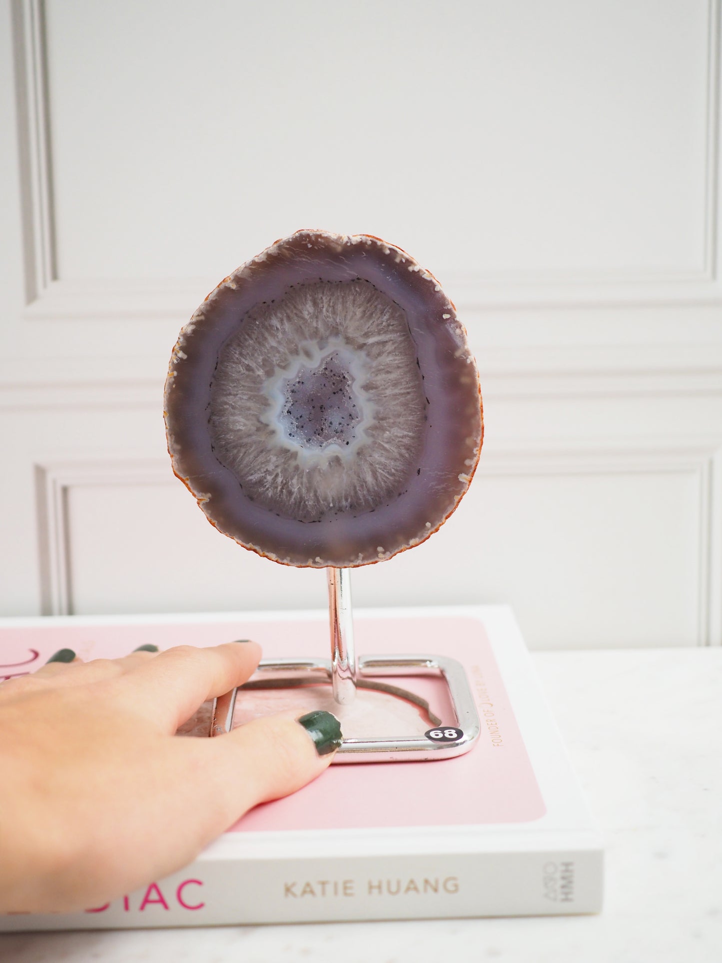 Druzy Achat Geode auf Ständer 98. Halter ca 11-15 cm - aus Brasilien HIGH QUALITY Handpoliert