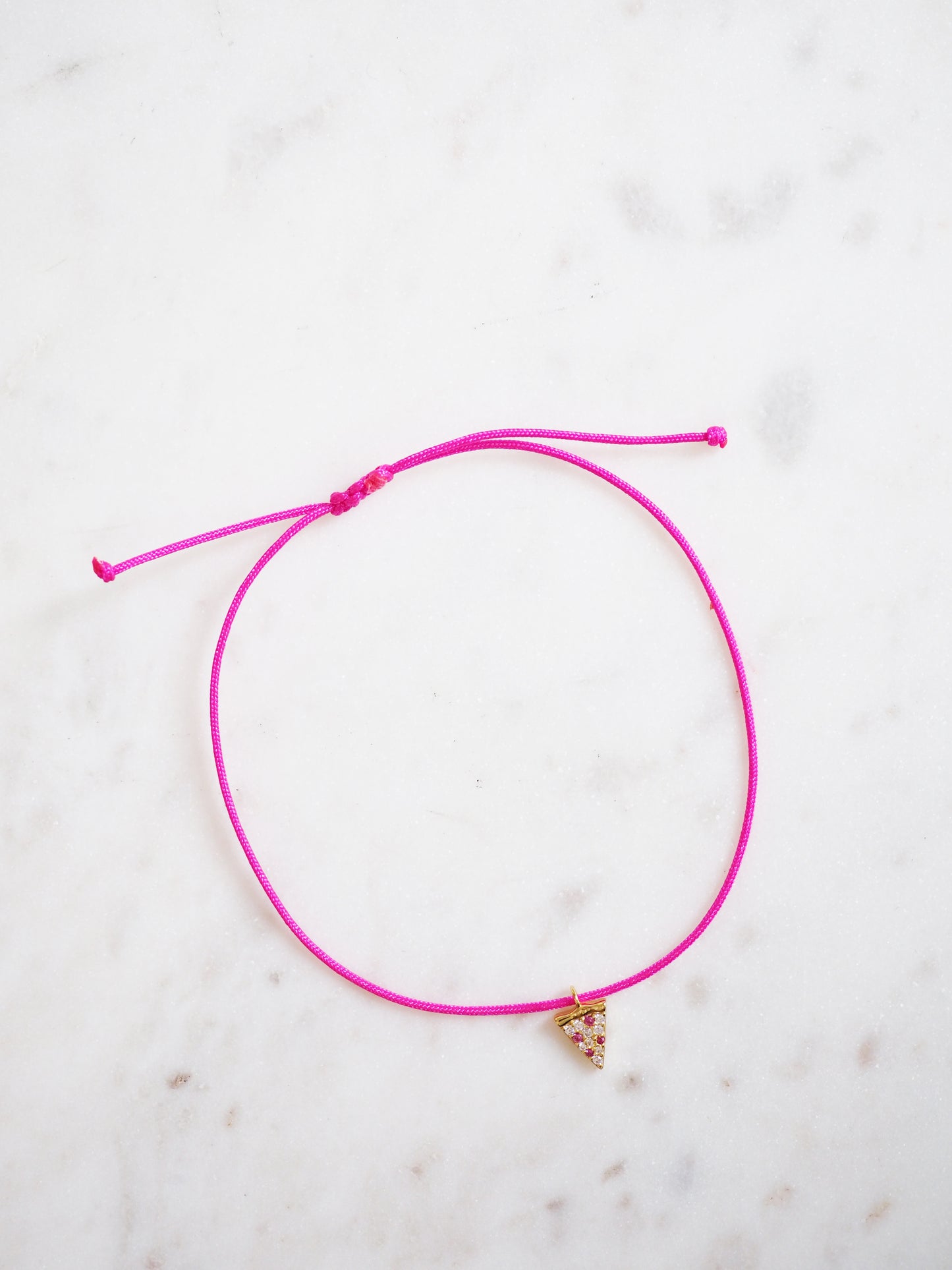 Pizza Armband MIRACLE CANDY COLLECTION - 925 Sterlingsilber vergoldet Micro Pavé mit Granat & CZ