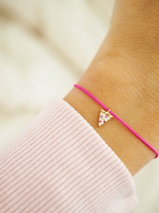 Pizza Armband MIRACLE CANDY COLLECTION - 925 Sterlingsilber vergoldet Micro Pavé mit Granat & CZ
