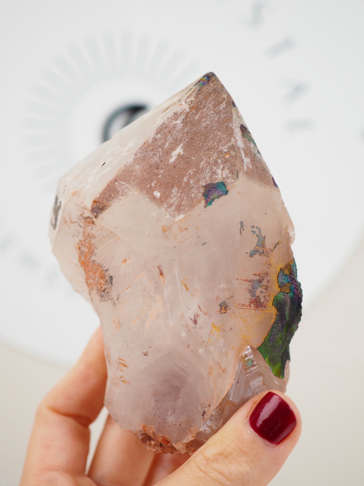 XXLRainbowquartz mit Phantomen. Regenbogen Quarz . Turgite Hämatit Goetit Quarz -aus Itremo Massif, Itremo - South of Ibity Mountain, - aus Itremo Massif, Itremo, Ambatofinandrahana Distric, Fianarantsoa Province Madagascar RARE NEW FIND