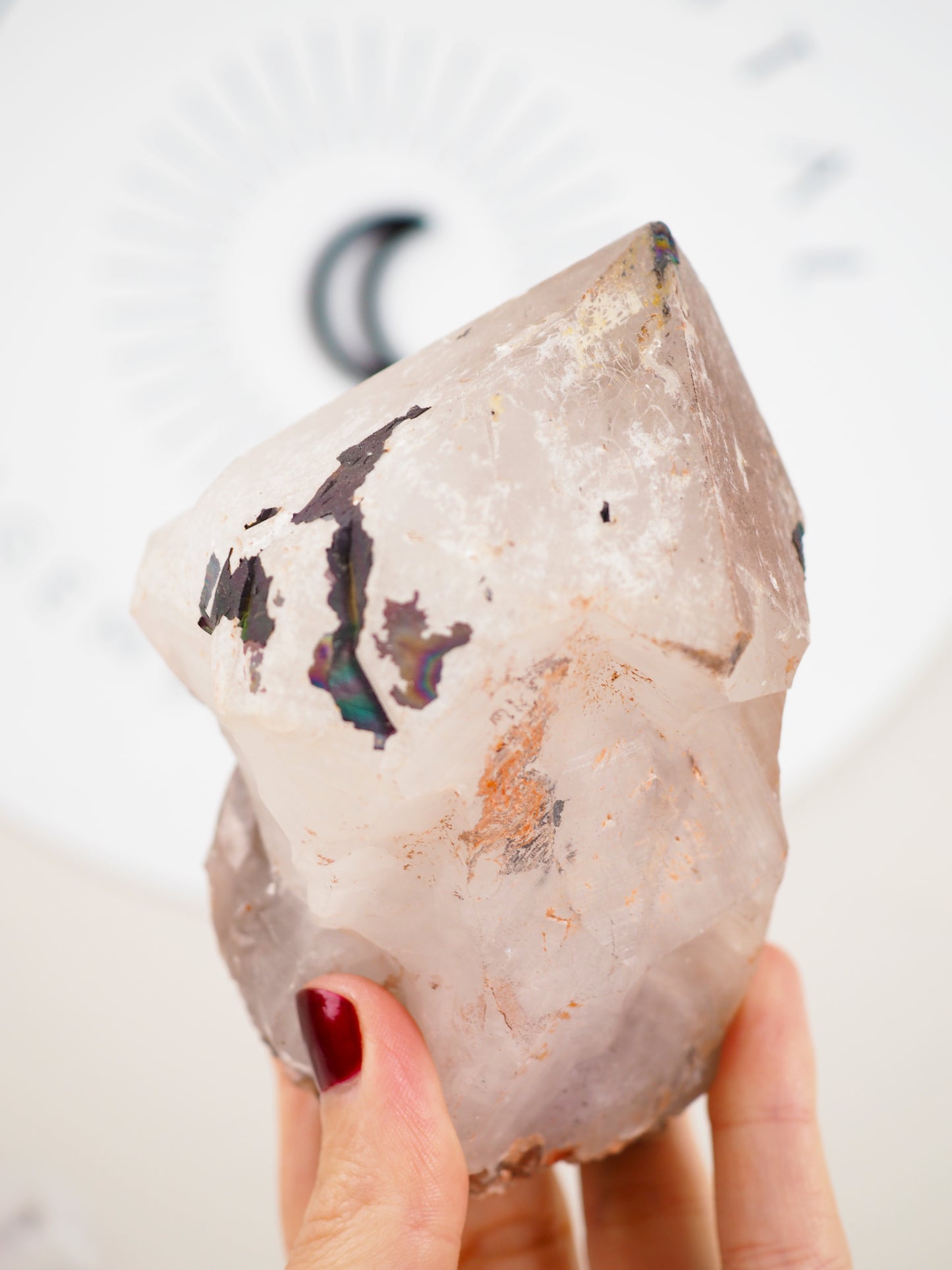 XXLRainbowquartz mit Phantomen. Regenbogen Quarz . Turgite Hämatit Goetit Quarz -aus Itremo Massif, Itremo - South of Ibity Mountain, - aus Itremo Massif, Itremo, Ambatofinandrahana Distric, Fianarantsoa Province Madagascar RARE NEW FIND