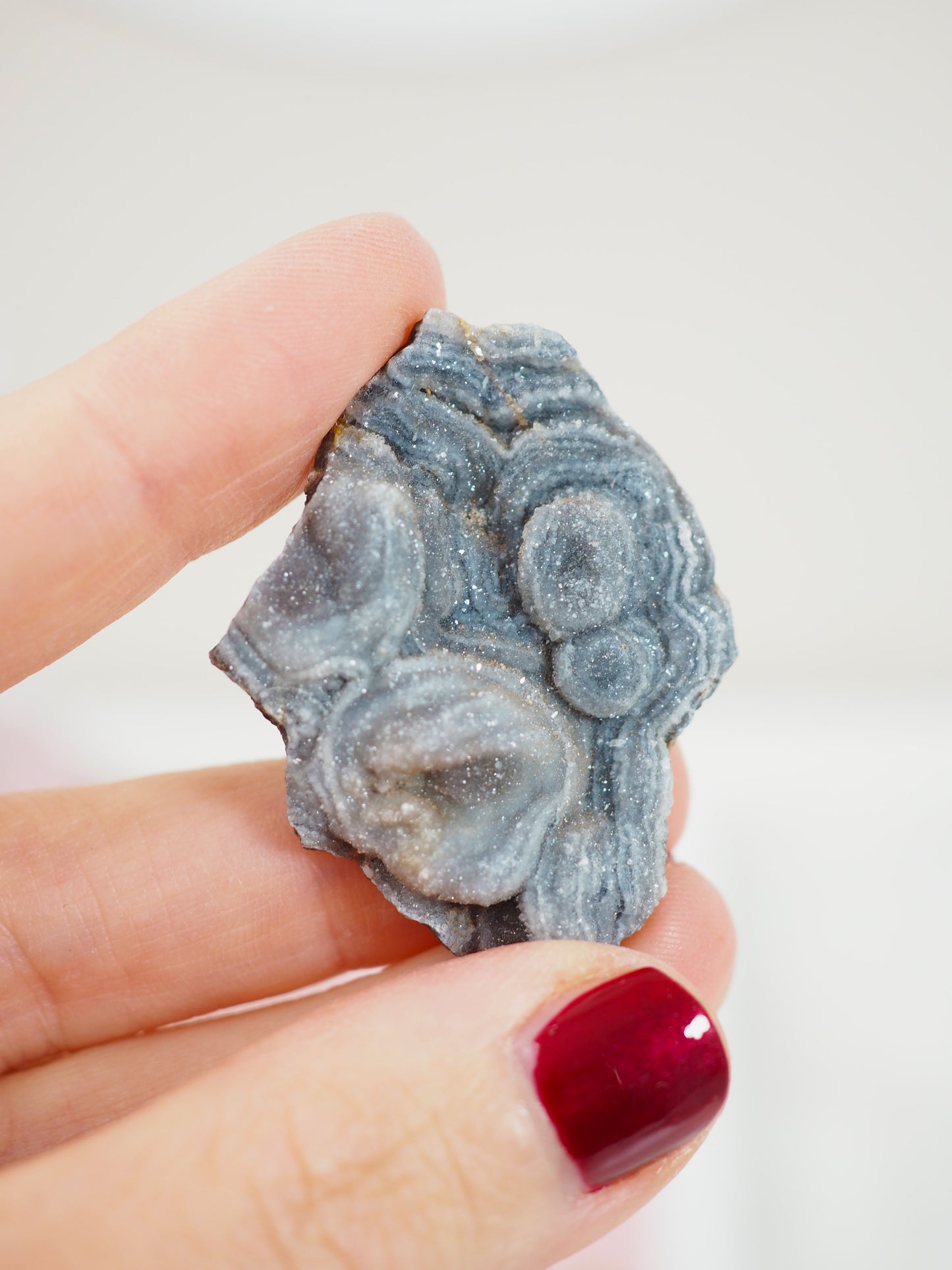 Druzy Sparkly Chalcedon Rosen Bruchstück S.M - aus Brasilien super Sparkly