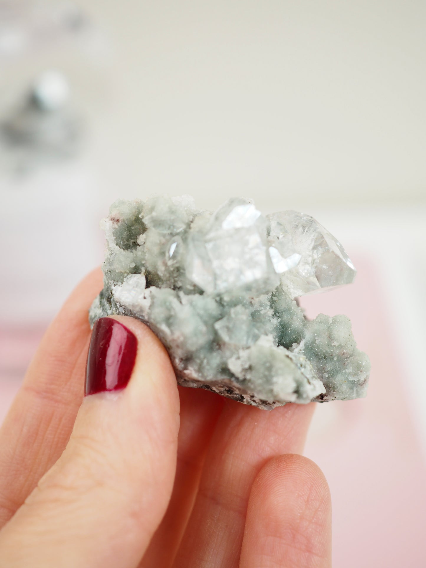 Apophylit mit Chalcedon - aus Indien