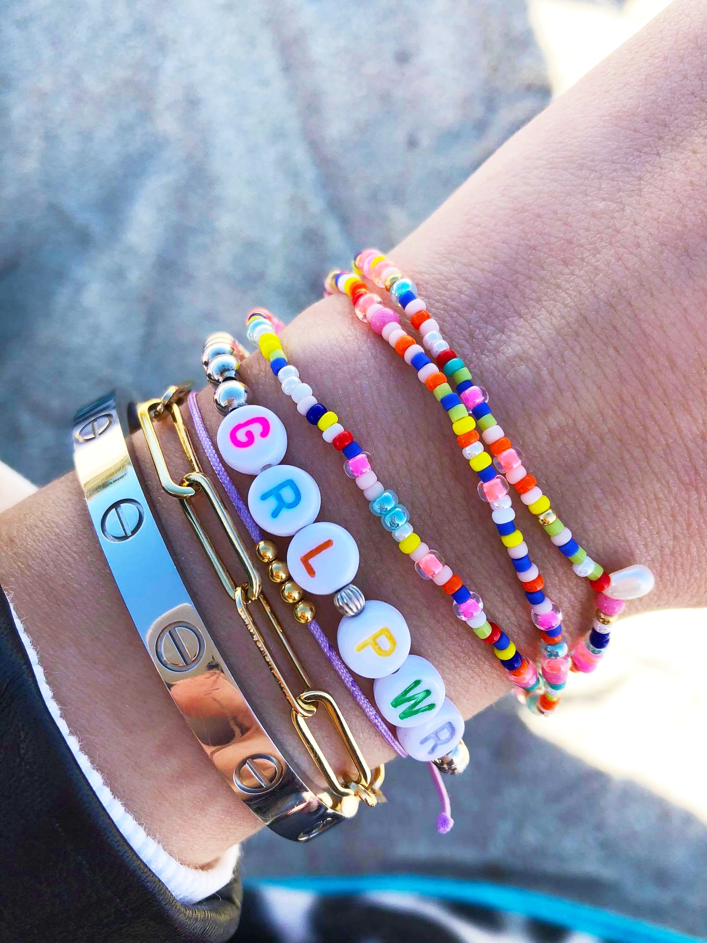 Japanisches Glas Perlen Armband 3er SET mit Süßwasserzuchtperlen. Customized 16 -22cm