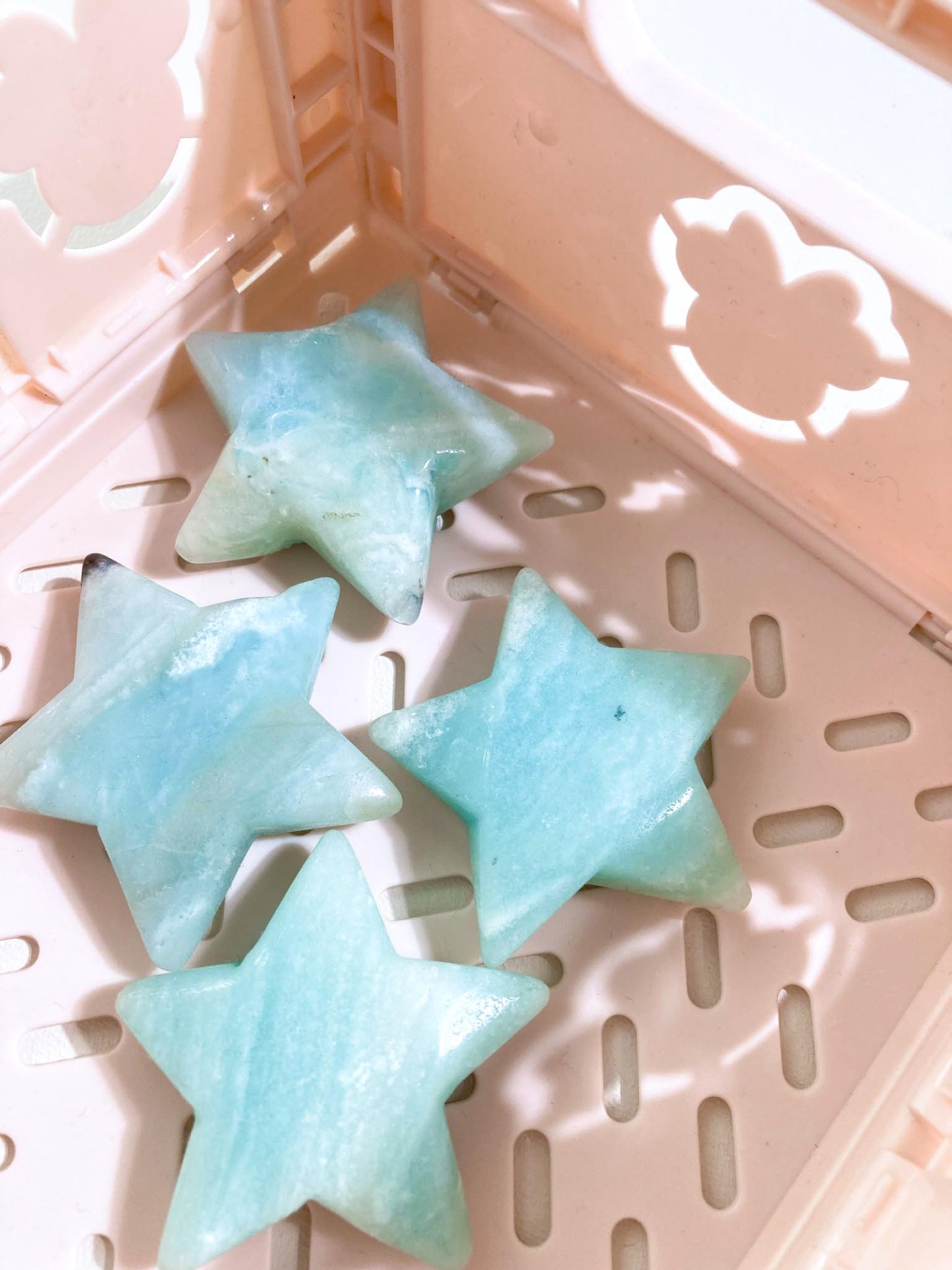 Blauer Himmels Opal . Amazonit Stern . Blue Sky Opal Star - aus China Handcarved