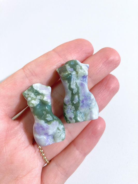 Lotus Jaspis mini Göttin Körper . Dumar. Peace Jasper Mini Body Godess 3cm Carving