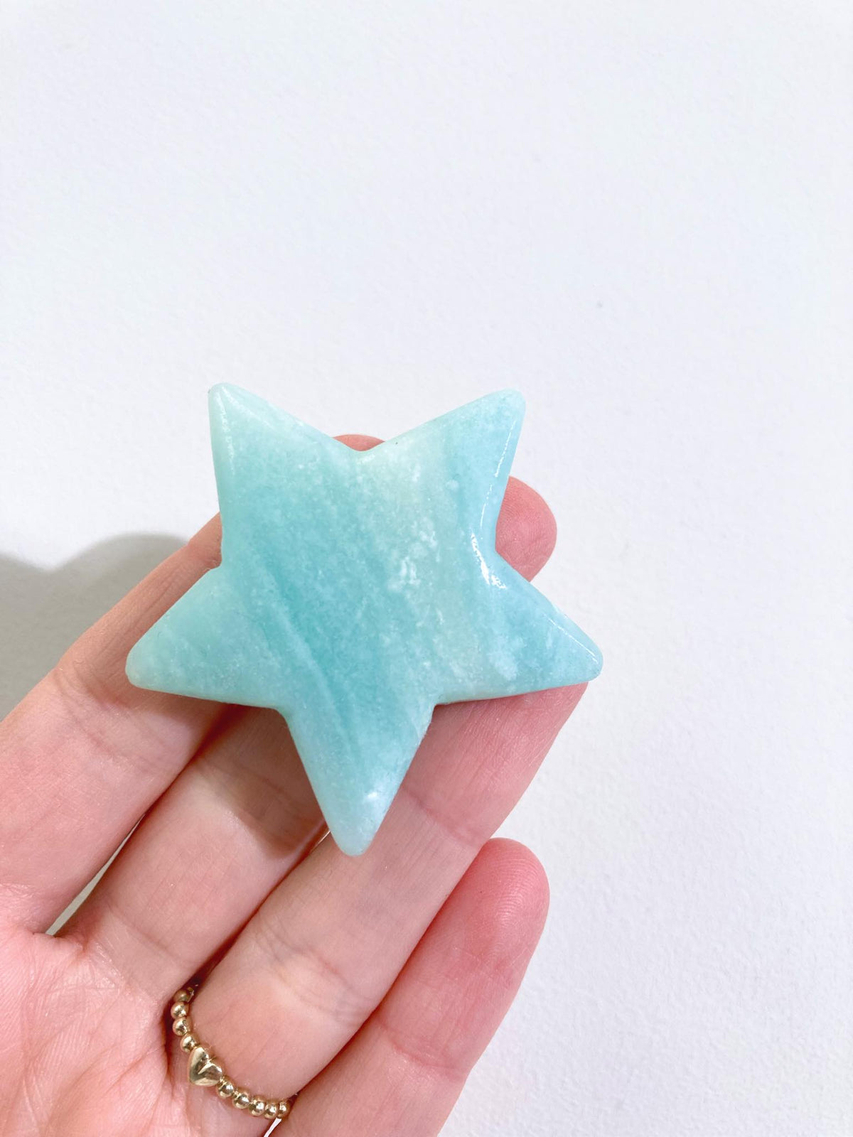 Blauer Himmels Opal . Amazonit Stern . Blue Sky Opal Star - aus China Handcarved