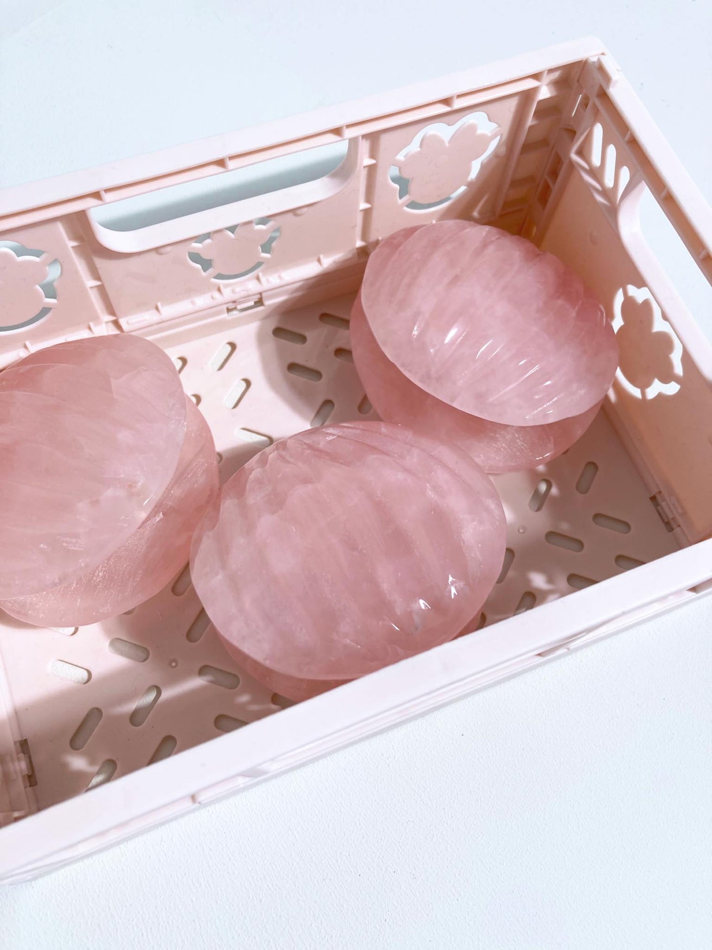 Muschel Rosenquarz Schale Shelly Muschel Schmuckschale . Rosequartz Shell bowl Carving - Hand Carving
