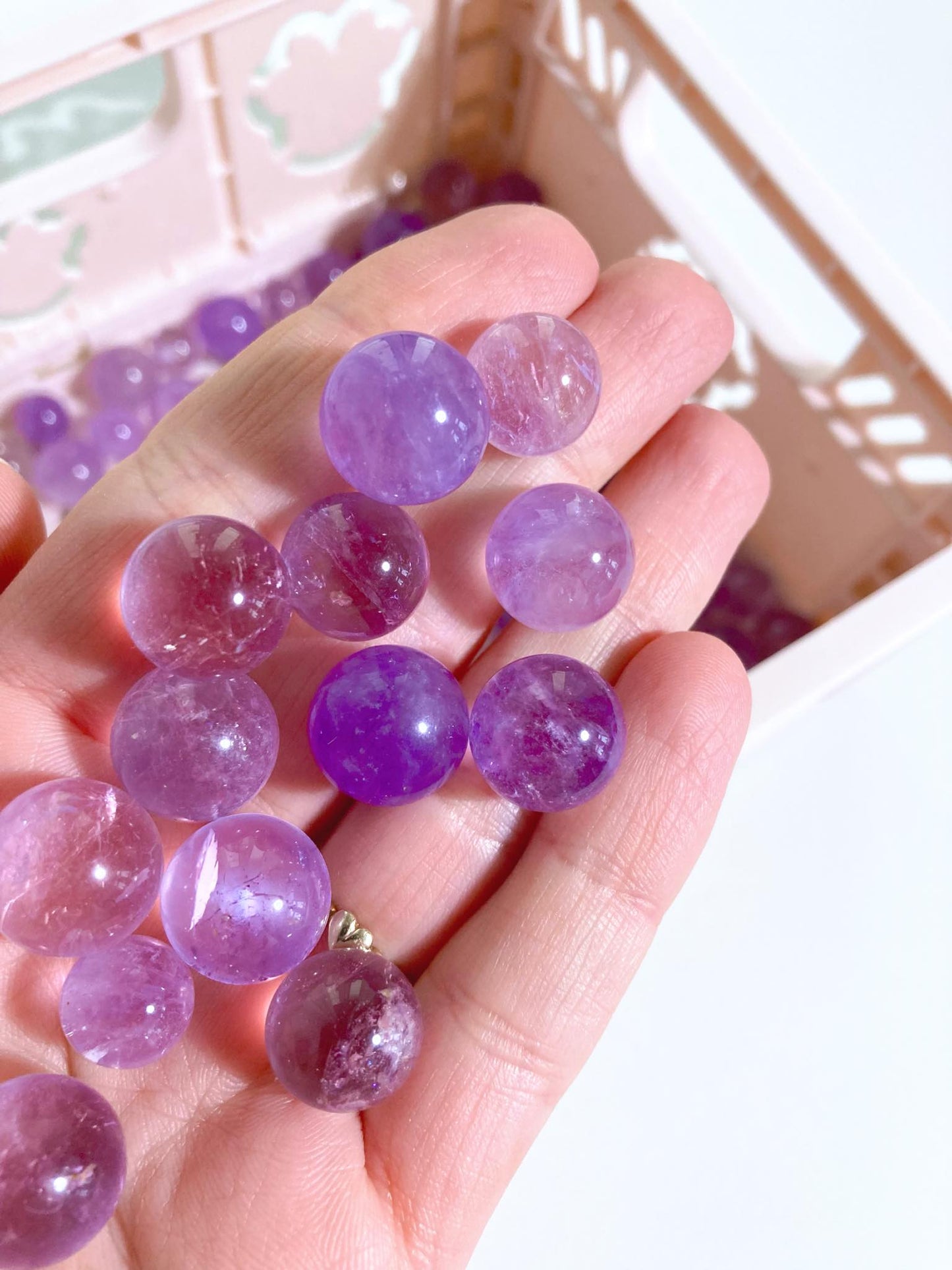 Amethyst MINI Kugel . Amethyst Mini Sphere ca. 1.2 cm -High Quality