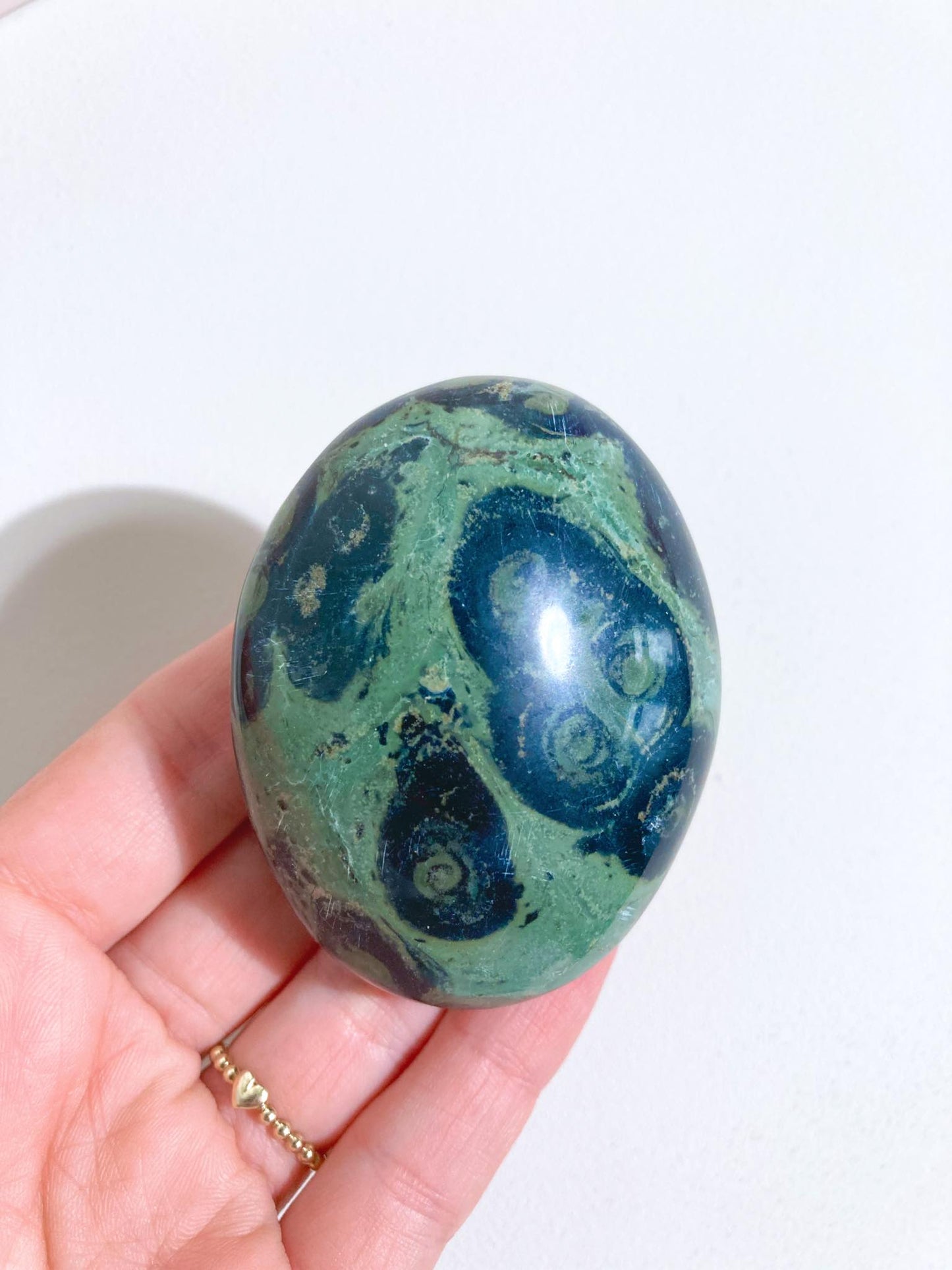 Kambaba / Grüner Rhyolith Palmstone Seifenstein Handschmeichler 7cm - aus Südafrika