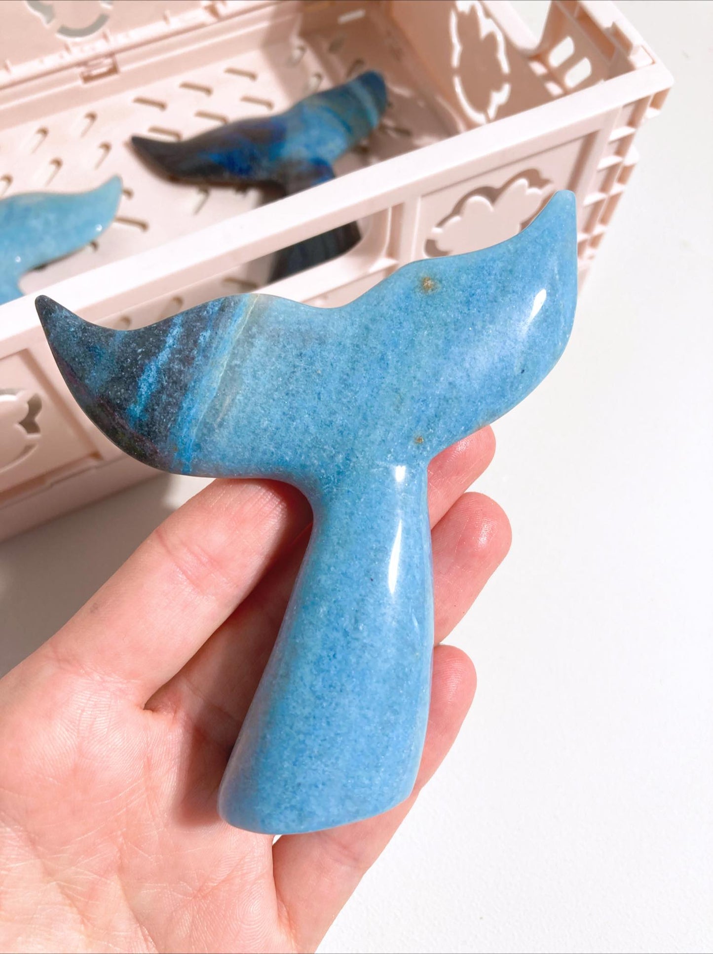 Trolleit Meerjungfrau / Wal Flosse . Trolleite Wale Mermaid Tail ca. 9cm - Handcarved