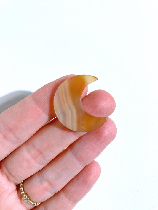 Iris / Regenbogen Achat Mond Handcarved aus Indonesien 2.5cm - High Quality RARE