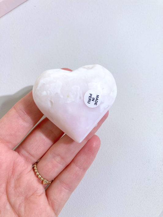 Pinker Anden Opal Herz aus Peru - High Quality